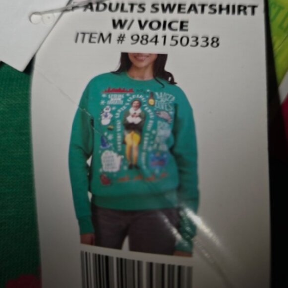 NWT Elf Talking Buddy Bright Green Holiday Crew Neck XXL Plus - Picture 2 of 5